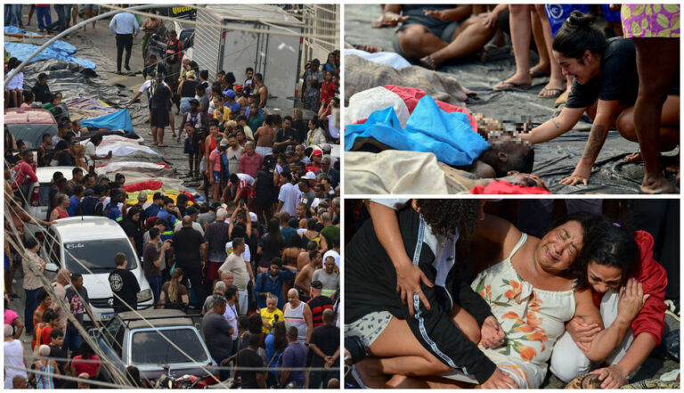 Horror en Río tras el operativo contra Comando Vermelho: vecinos llevaron más de 70 cuerpos a una calle