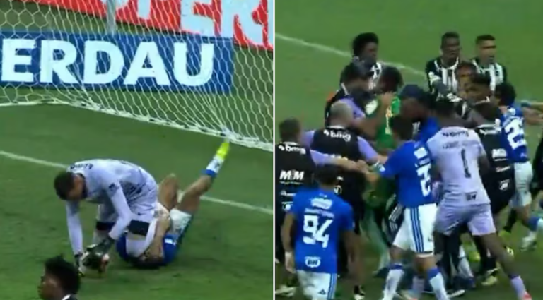 Golpes, patadas voladoras e intervención policial: la escandalosa final entre Cruzeiro y Atlético Mineiro y los argentinos involucrados
